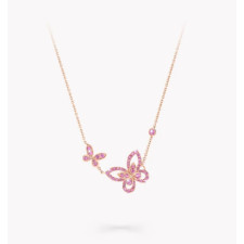18K 하이엔드 미러급 그라프 더블 버터플라이 실루엣 목걸이
