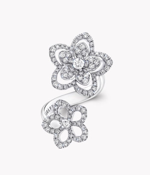 18K 하이엔드 미러급 그라프 와일드 플라워 더블 링 RGR842