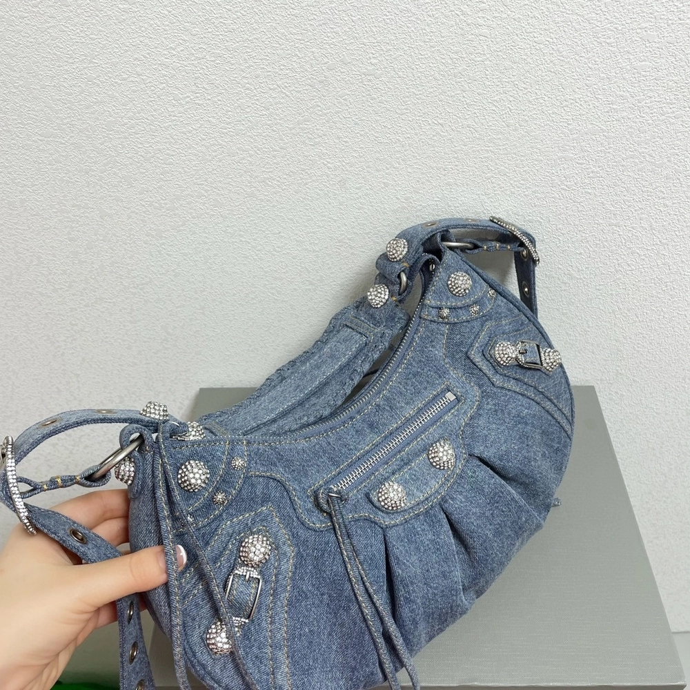 발렌시아가 르카골 데님 숄더백