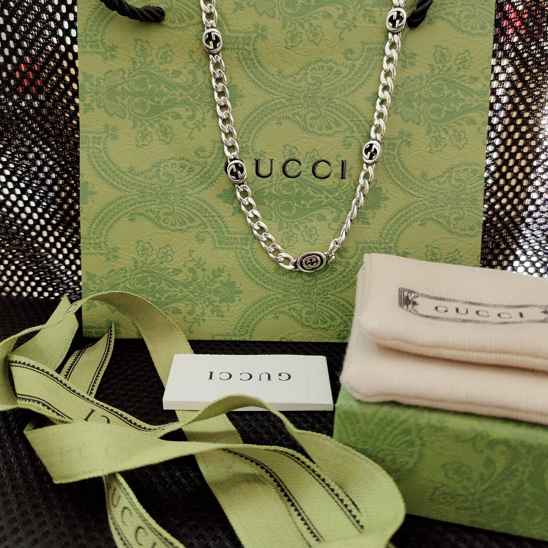 18K 하이엔드 미러급 구찌 인터로킹 목걸이 (구성품 풀박스)