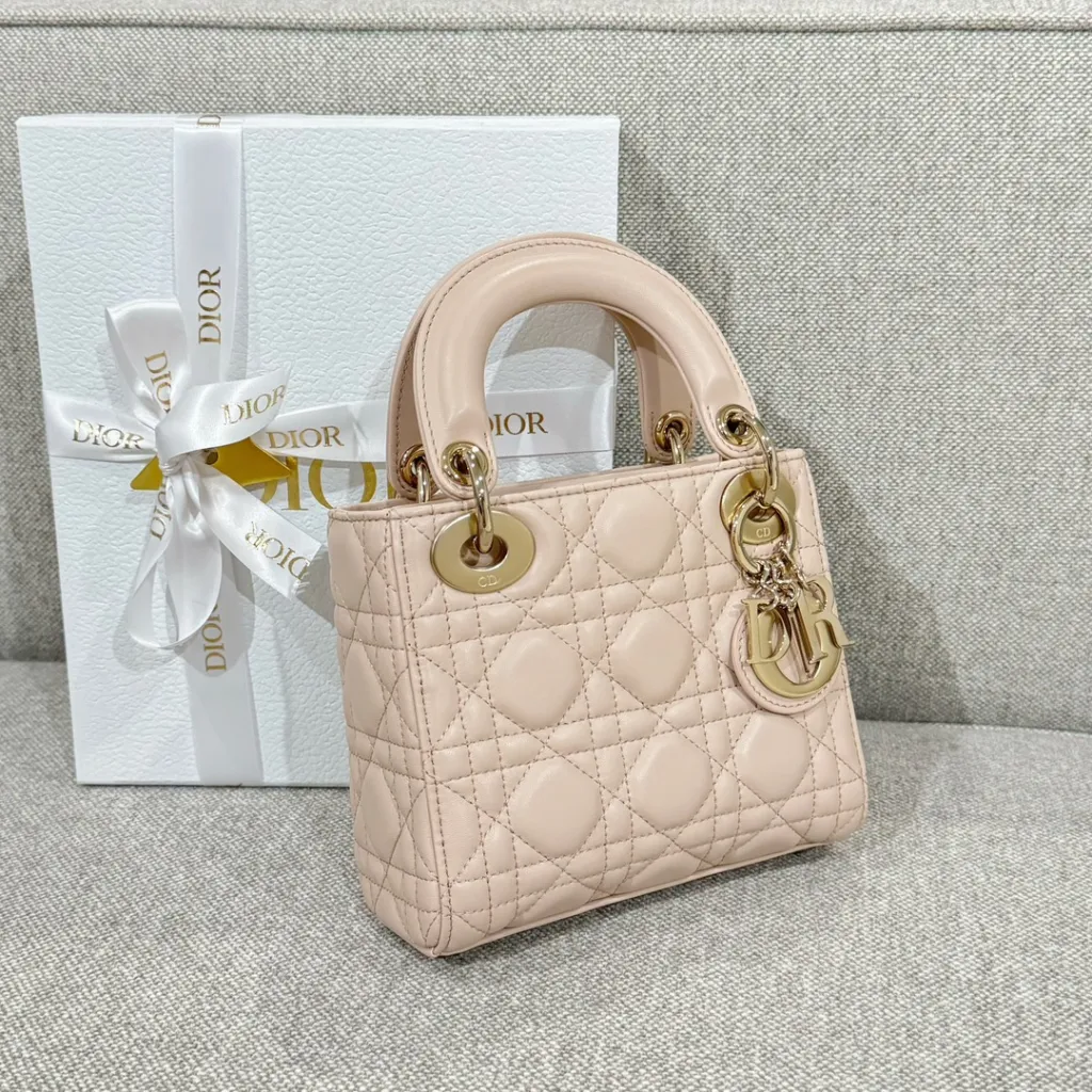 디올 레이디 디올 미니 백 파우더 핑크