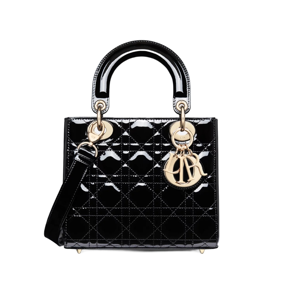 디올 레이디 디올 스몰 백 블랙 페이던트