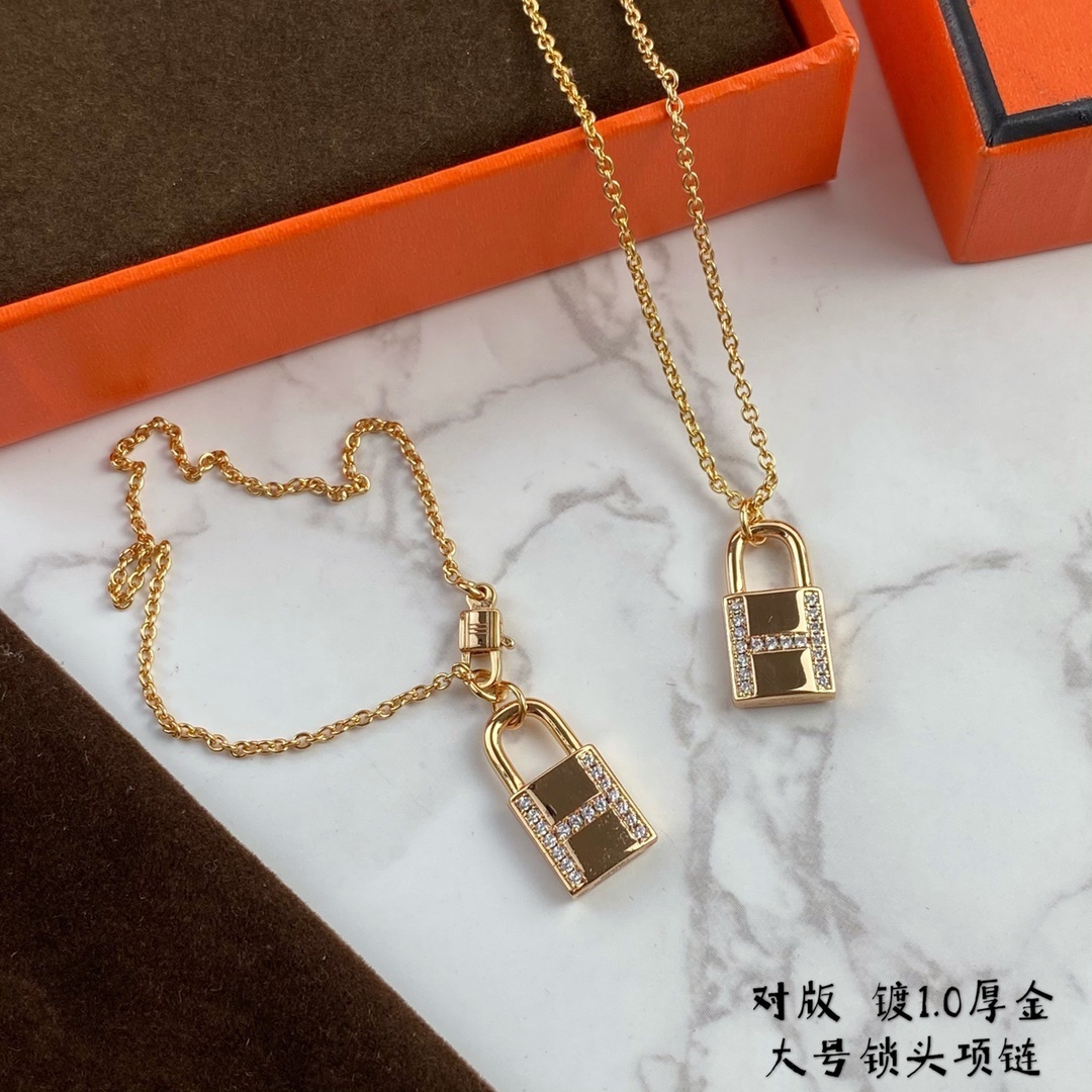 18K 하이엔드 미러급 에르메스 H 패드락 목걸이 (구성품 풀박스)