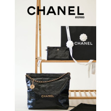 (국내배송) [CHANEL] 샤넬 22 핸드백 블랙 금장 미디움