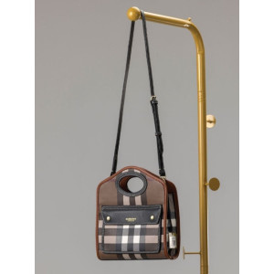 (국내배송) 버버리 미니 체크 가죽 토트백