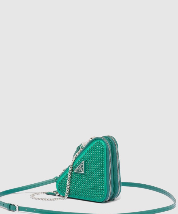 프라다 트라이앵글 미니 파우치 새틴 1NR015