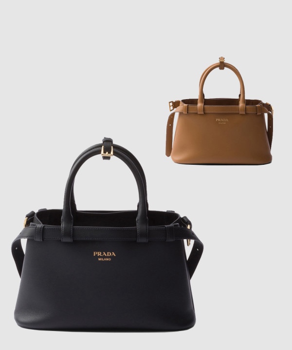 프라다 버클 스몰 가죽 핸드백 1BA418