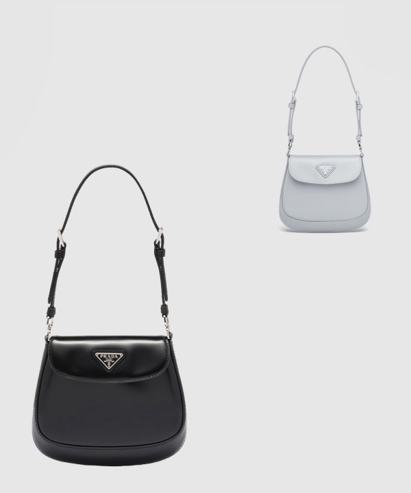 프라다 클레오 브러시드 가죽 미니 숄더백 1BH188