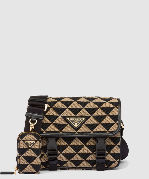 프라다 심볼 자수 패브릭 크로스백 2VD034