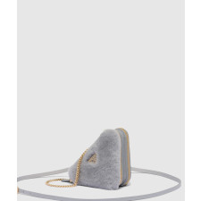 프라다 시어링 트라이앵글 미니 파우치1NR015