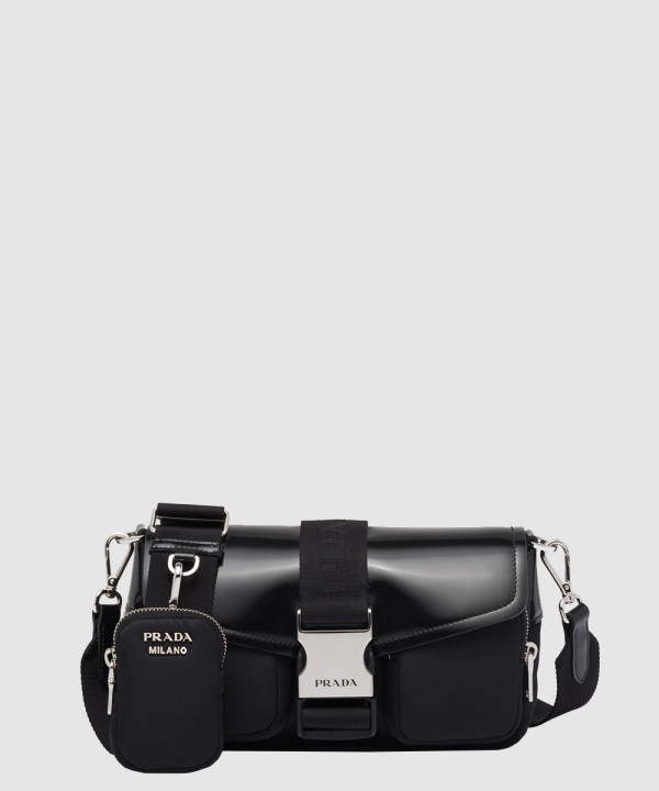 프라다 포켓 브러시드 레더 숄더백 1BD295