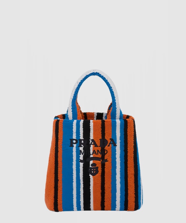 프라다 스트라이프 테리 핸드 토트백 1BA343