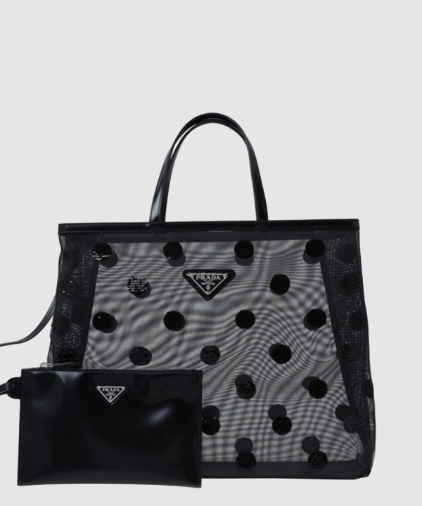 프라다 시퀸드 메쉬 토트백 1BG416