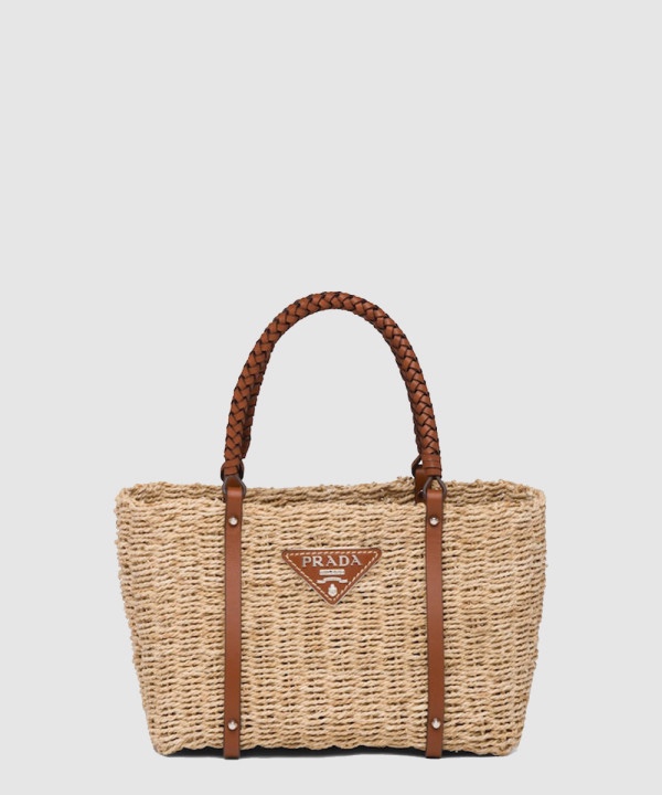 프라다 삼각로고 우븐 라피아 토트백 1BG336