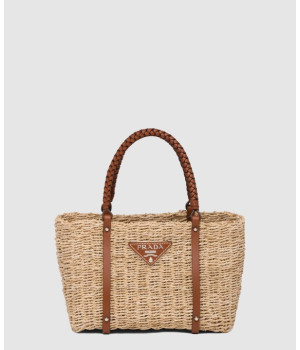 프라다 삼각로고 우븐 라피아 토트백 1BG336