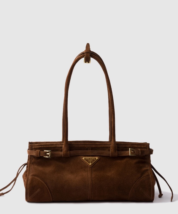 프라다 보니 미디엄 스웨이드 핸드백 1BA426