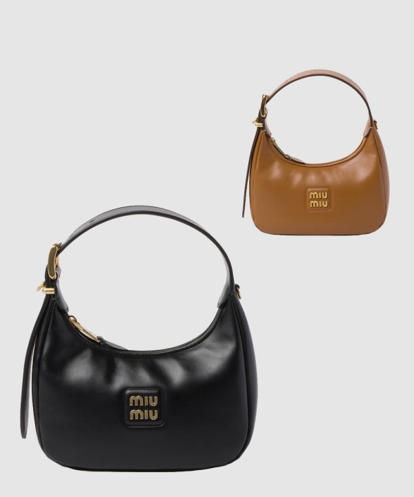 미우미우 로고 가죽 호보백 5BC161