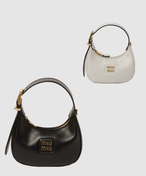 미우미우 가죽 로고 핸들 호보백 5BP084