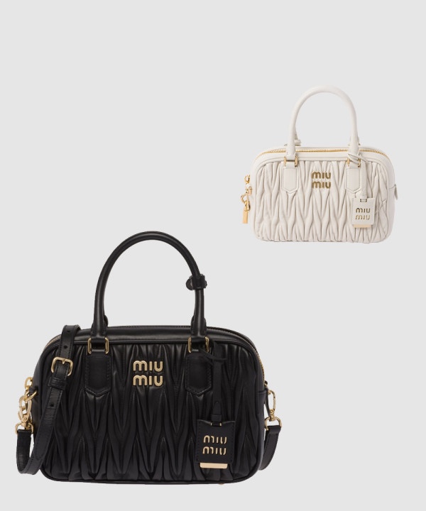 미우미우 아르카디 마테라쎄 미디움 탑핸들 토트백 5BB124