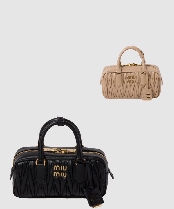 미우미우 아르카디 마테라쎄 스몰 탑핸들 토트백 5BB142