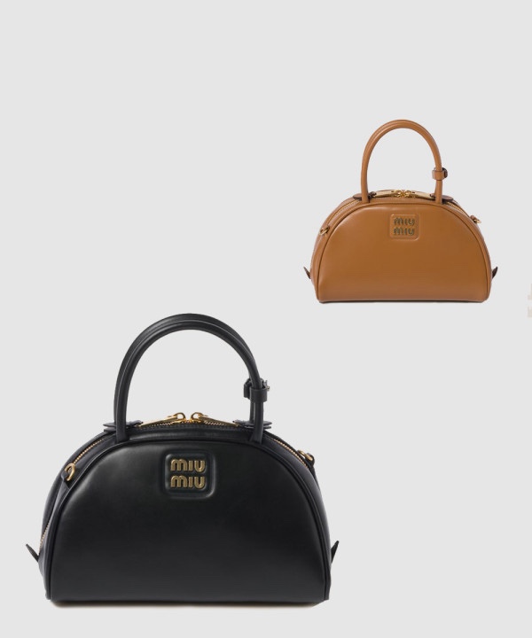 미우미우 레더 탑 핸들백 5BB157
