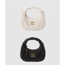 미우미우 완더 마테라쎄 나파 가죽 호보 미니백 5BP078