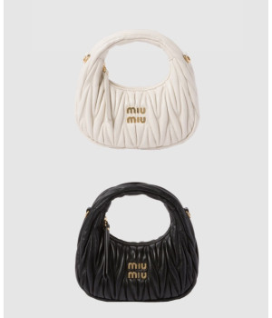 미우미우 완더 마테라쎄 나파 가죽 호보 미니백 5BP078