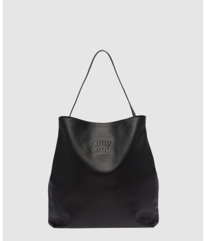 미우미우 로고 레더 숄더백 5BC117