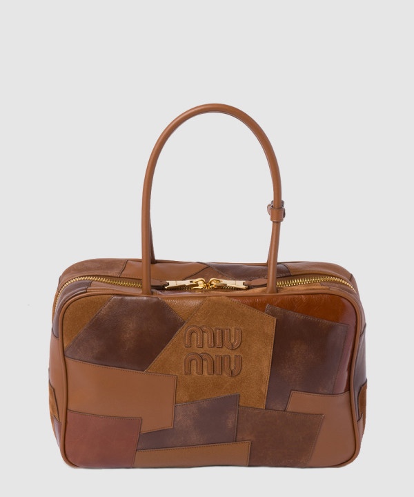 미우미우 패치워크 레더 보 토트백 5BB117