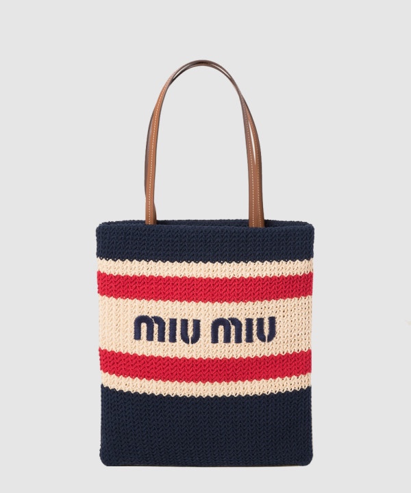 미우미우 크로셰 라피아 토트백 5BG248