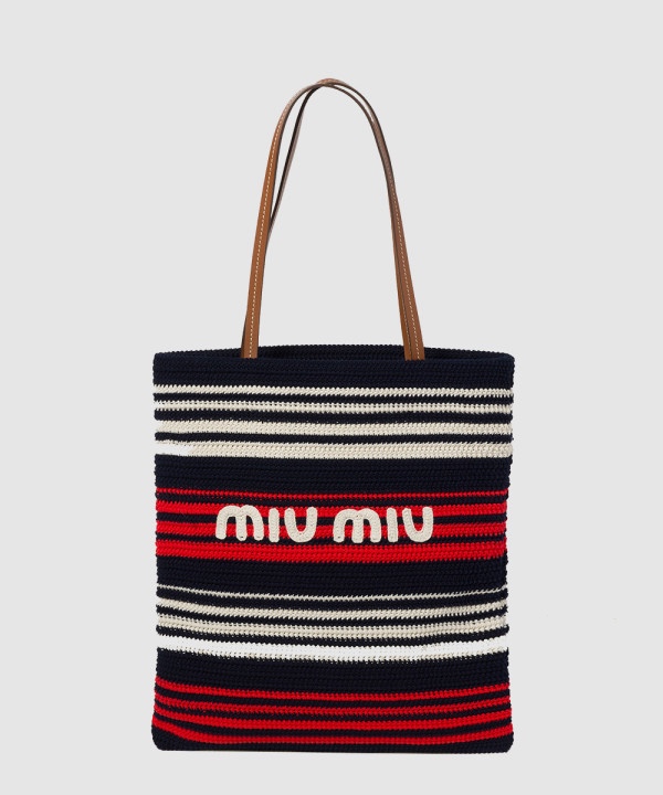 미우미우 크로셰 라피아 토트백 5BG248