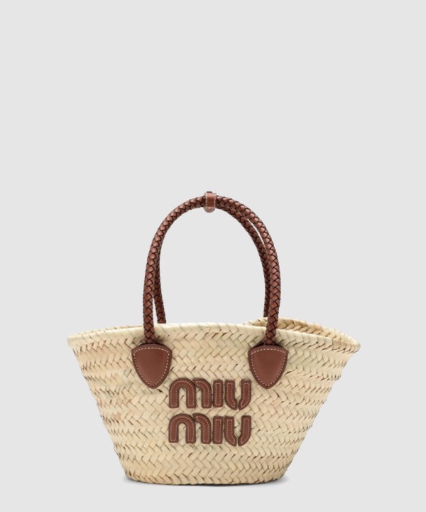 미우미우 우븐 패브릭 토트백 5BG273