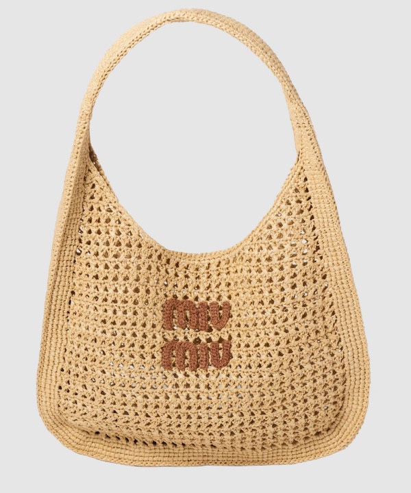 미우미우 라피아 패브릭 호보백 5BC116