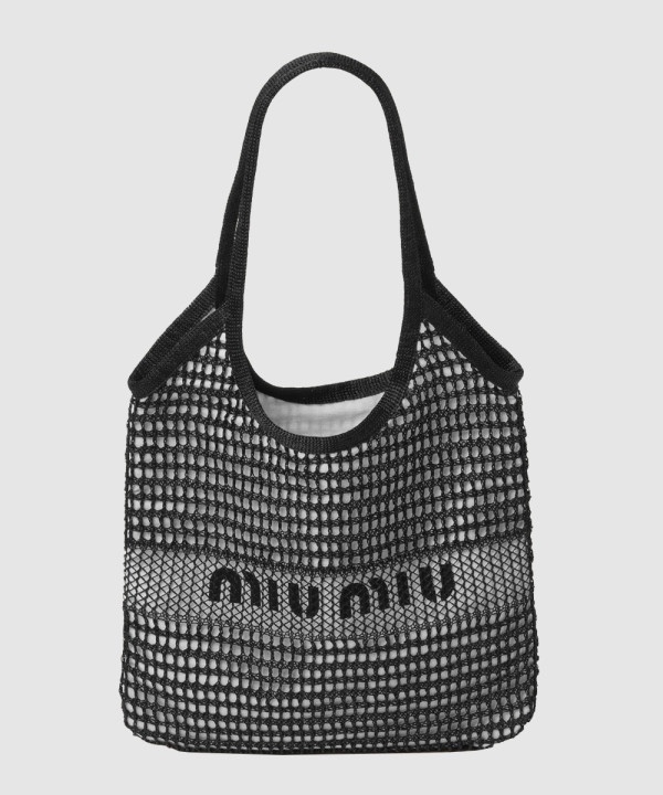 미우미우 아이비 우븐 리넨 토트백 5BG231