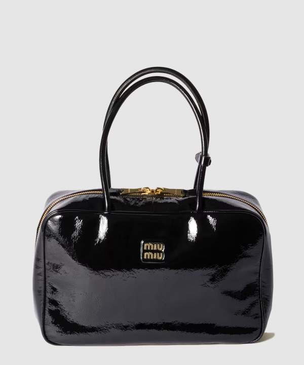 미우미우 나플락 페이던트 레더 보 토트백 5BB117