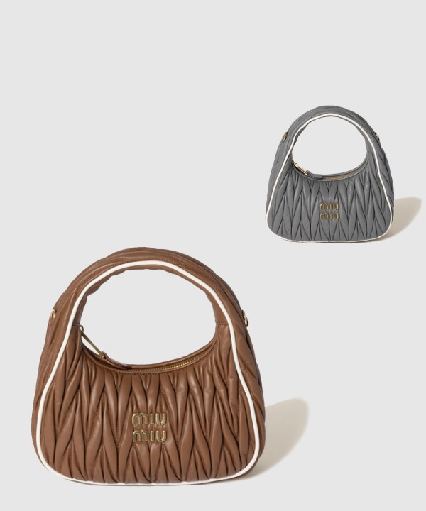 미우미우 완더 마테라쎄 파이핑 스몰 호보백 5BC125