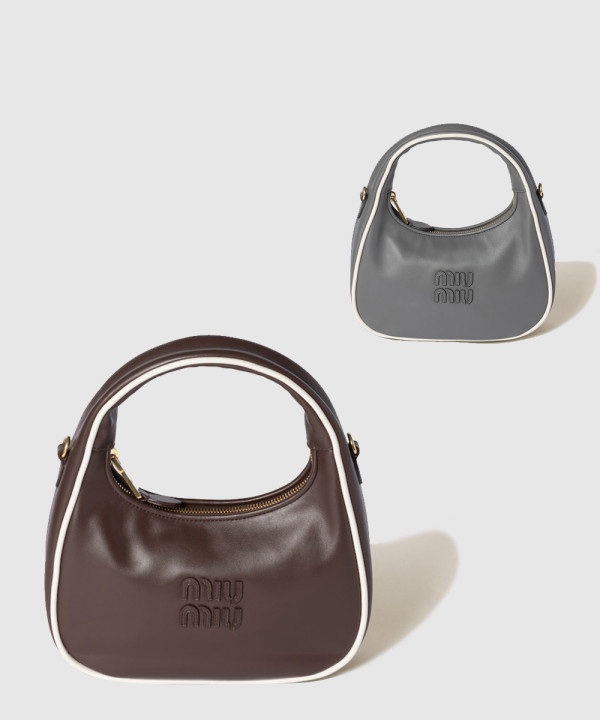 미우미우 완더 파이핑 레더 호보백 5BC125