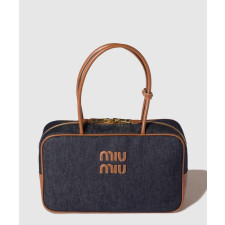 미우미우 데님 레더 보 백 5BB163