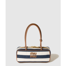 미우미우 캔버스 보 레더 토트백 5BB173