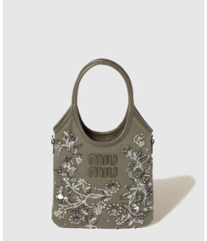 미우미우 아이비 자수 가바딘 토트백 5BA281