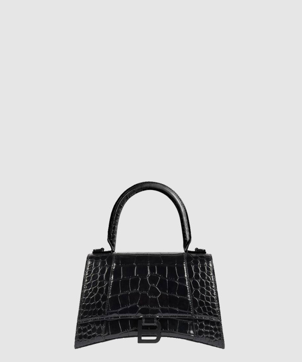 발렌시아가 아워글래스 스몰 크로커다일 탑 핸드백 593546