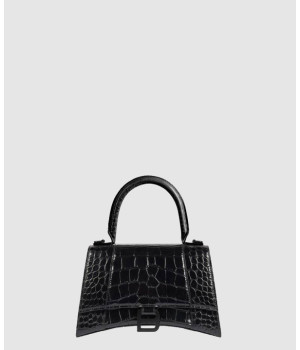 발렌시아가 아워글래스 스몰 크로커다일 탑 핸드백 593546