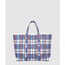 발렌시아가 바베스 체크 쇼퍼백 671409