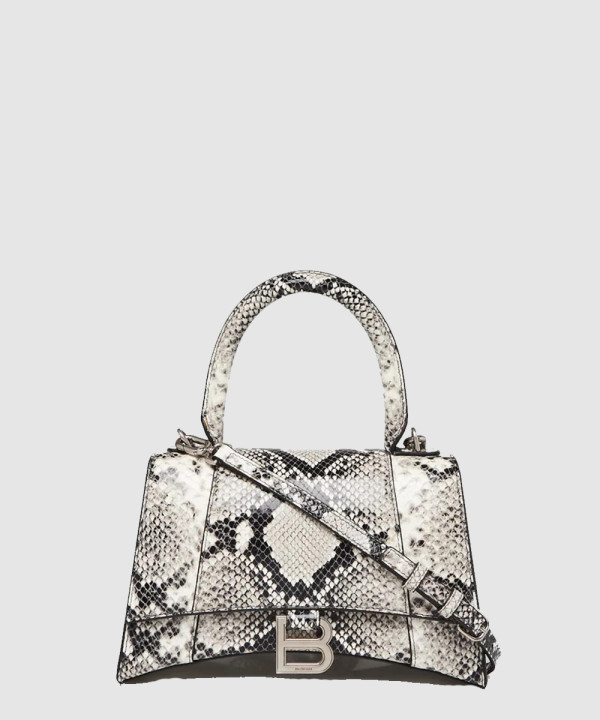 발렌시아가 아워글래스 뱀피 엠보싱 스몰 핸드백 593546