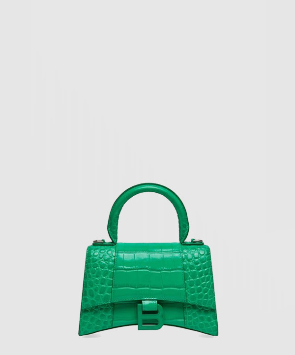 발렌시아가 아워글래스 XS 크로커 엠보싱 탑 핸드백 592833