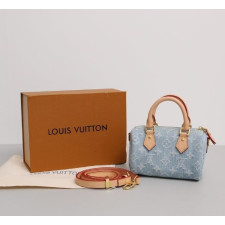 (국내배송) 루이비통 나노 스피디 데님 모노그램 토트 크로스백