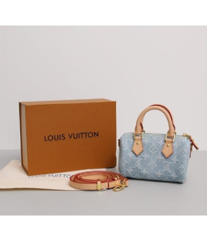 (국내배송) 루이비통 나노 스피디 데님 모노그램 토트 크로스백