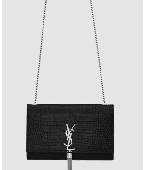 생로랑 미디움 크로커 태슬 케이트 숄더백 354119