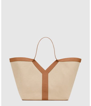 생로랑 캔버스 레더 Y 토트백 817602