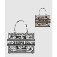 디올 북 토트백 미디움 버터플라이 반다나 M1296